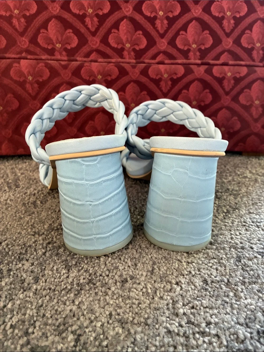 Dolce Vita Braided Double-Strap Light Blue Heeled Sandals